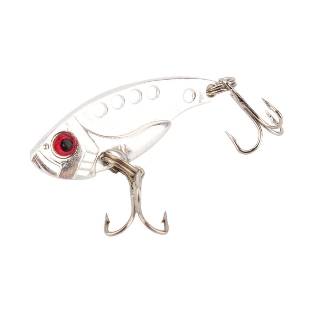 4PCS with 3D Red Eyes Spoon Lures Metal VIB Crank Bait Lures Blade Bait Fishing Lures  for Walleye