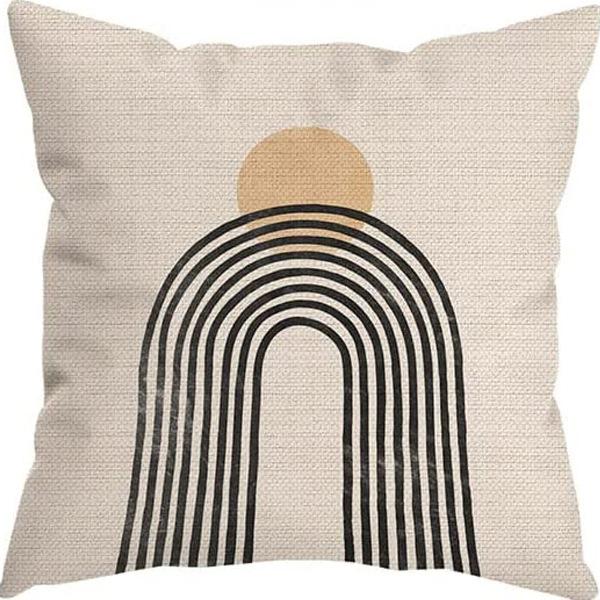 Abstract Pillowcase Sunset Sunrise Line Modern Art Minimalist Living Room Sofa Bay Window Pillow Geometry