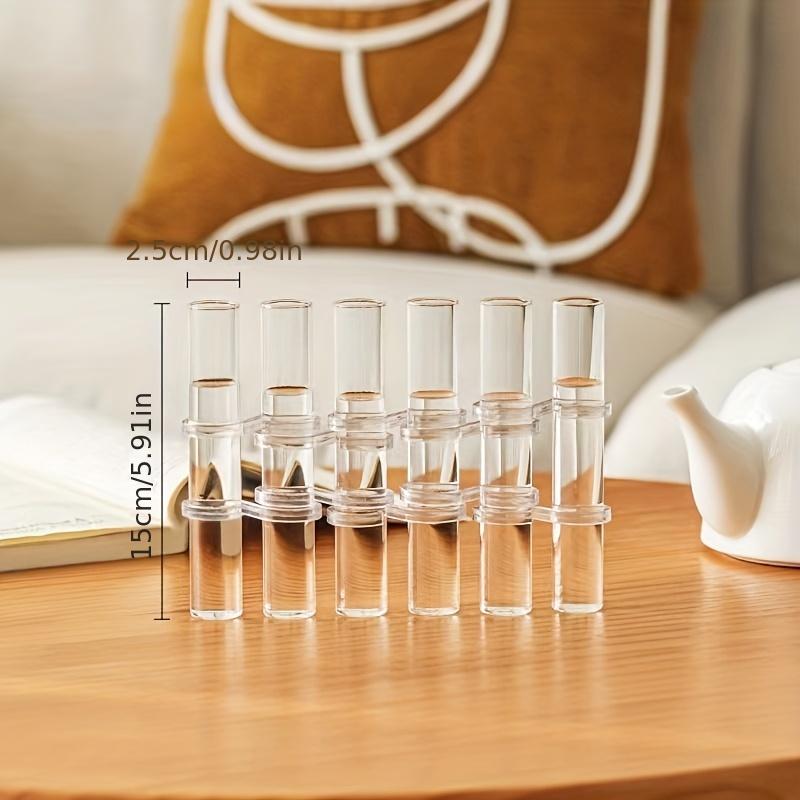 

6/8pcs Transparent Glass Vase, Round Shape, High-Value Glass Decoration, Flower Arrangement, Hydroponic Plant Pot, Combination Vase Decoration S