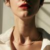 Simple Bead Pearl Choker Necklace Crystal Leaf Tassel Chain Necklace For Women Fashion Sex Jewelry Prom Accessories