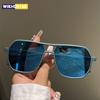 Irregular Rim Sunglasses Men 2025 New Fashion Vintage Double Bridge Shades Women Trendy Brand Design Mirror Sun Glasses