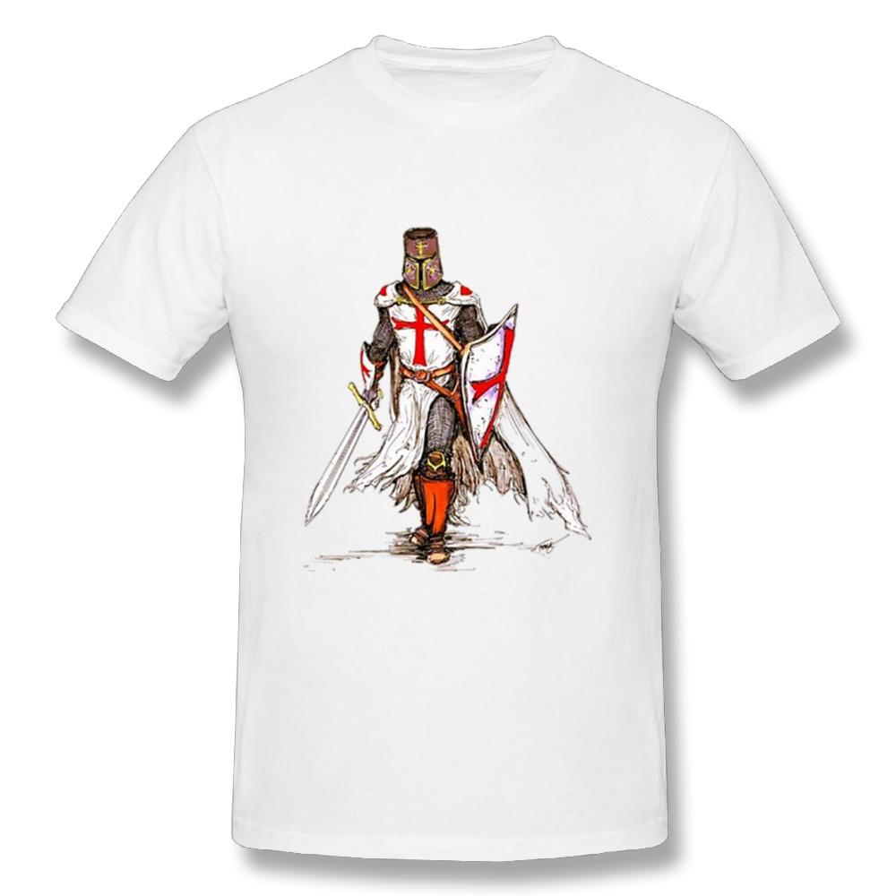 Knight Templar T Shirt Graphic 3d Print Men Knight Templar Warrior T Shirt Retro Mens Quality Cotton Tee Shirt S