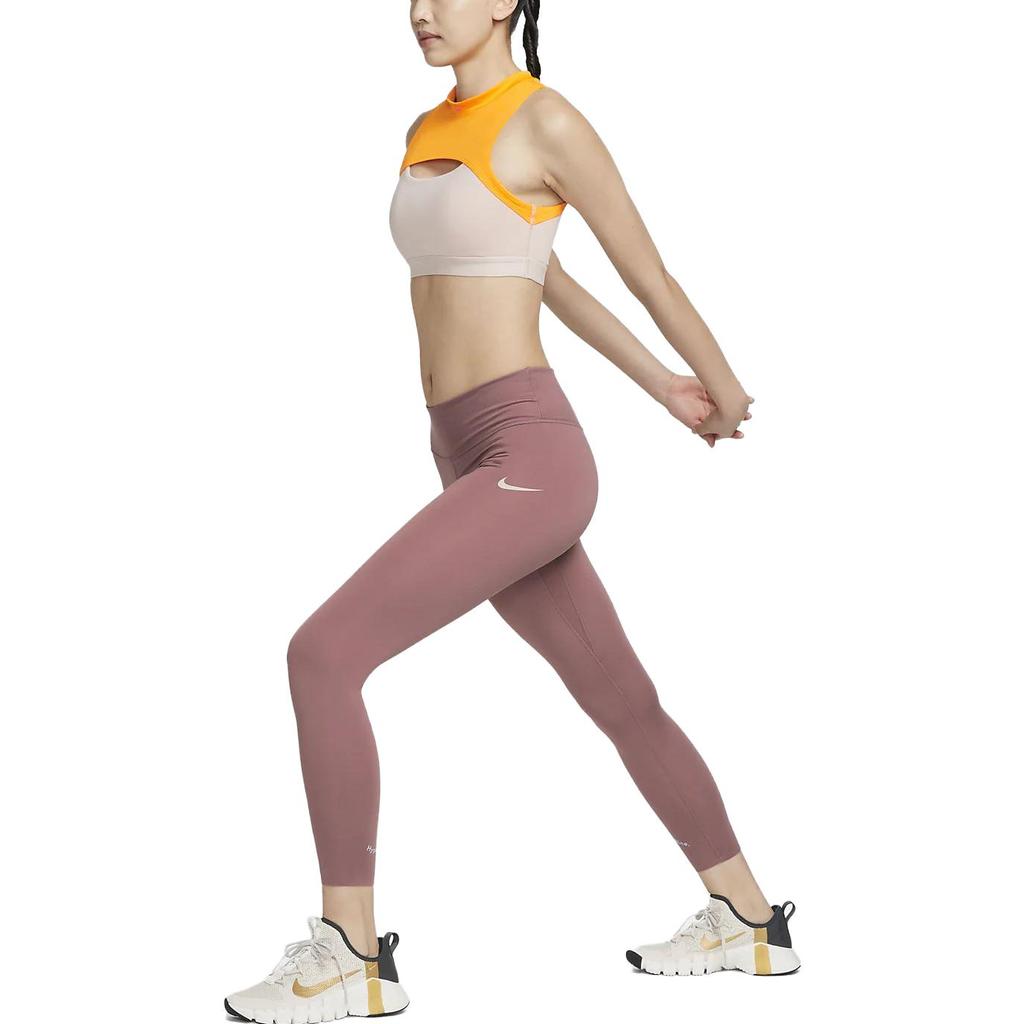 Nike Indy Mini Mock-Neck Color Block Logo Light Support Sports Bra Women Underwear Fossil-Lime DV9871-292