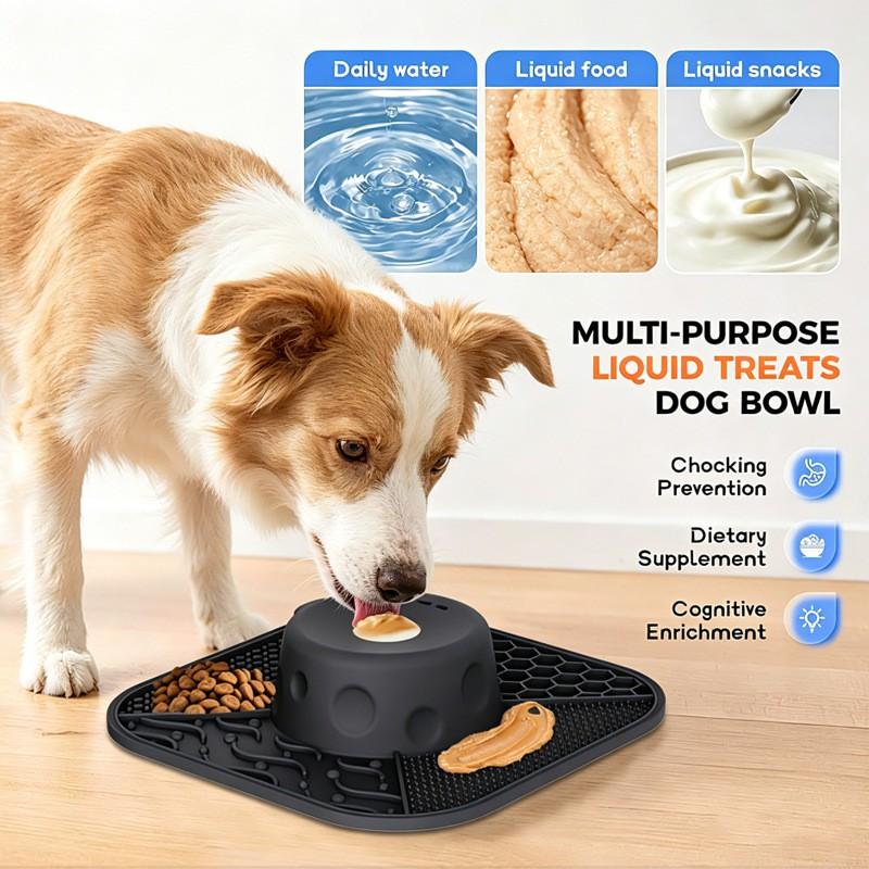 Slow Feeding Pet Bowl With Suction Base Wet Dry Food Silicone Lick Mat Dogs Cats