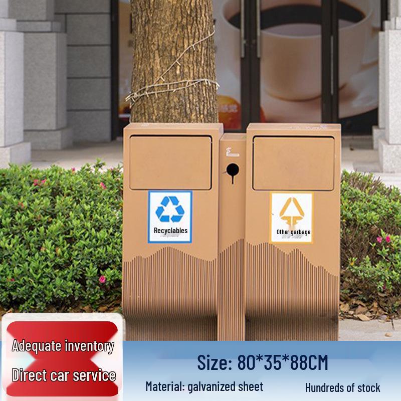 Stainless Steel Outdoor Park & Community Sorting Trash Can