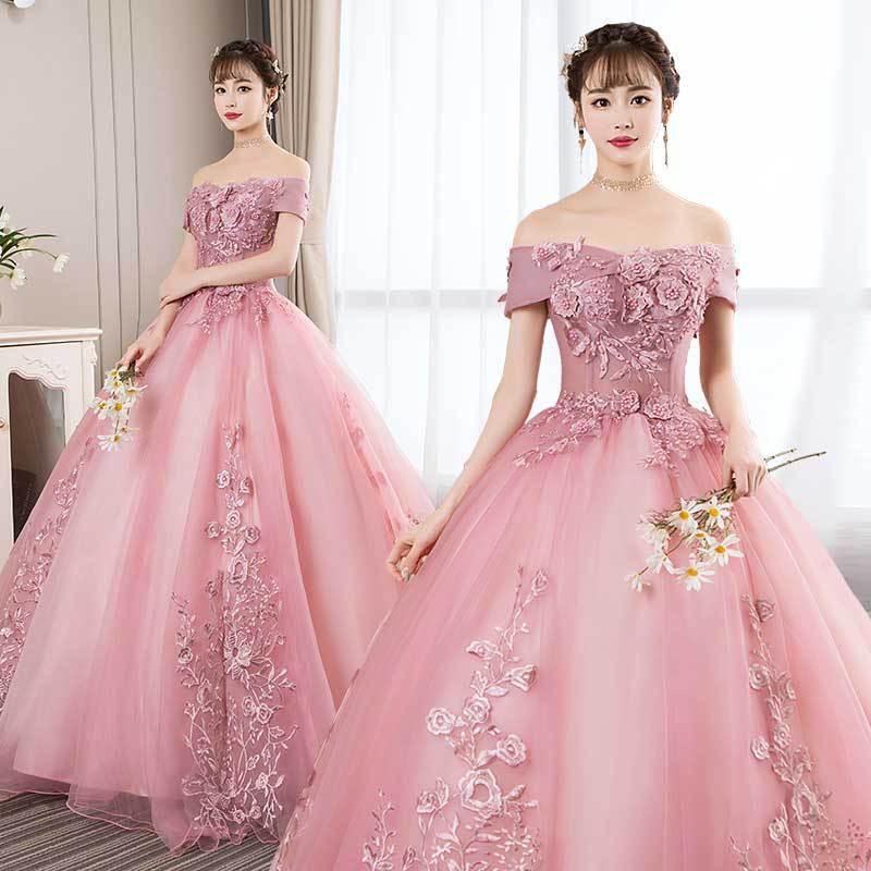 Students report performance art exam dress dance ** singing tutu skirt annual meeting host one-word shoulder long performance dress female