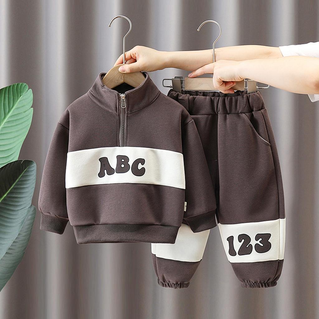Spring Fall Clothes Set Letter Print R-Neck Sweatshirt Long Pants Toddler Valentines Day Outfit