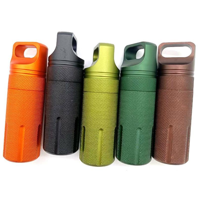 Wasserdichte Pillendose aus Aluminiumlegierung: Tragbare, verschlossene Medikamentenflasche für die Erste-Hilfe im Freien und zur Notfallaufbewahrung