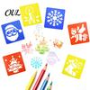 6 Piece Stencil Set Pcs Painting Template Stencils, 5.5x5.9 Inch Washable Reusable DIY Art And Craft Stencils for Wood Paper Fabric, Home Decor