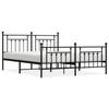 VidaXL Cadre de lit métal avec tête de lit-pied de lit noir 183x213 cm 353560