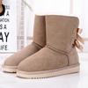 100% Natural Fur Shoes Women Classic Waterproof Genuine Cowhide Leather Snow Boots Women Boots Warm Winter Boots For Women Shoes
