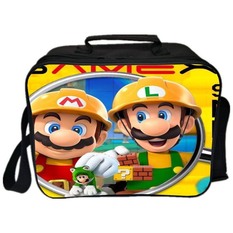 Mario Insulated Lunch Bag With Adjustable Shoulder Strap And Large Capacity Design