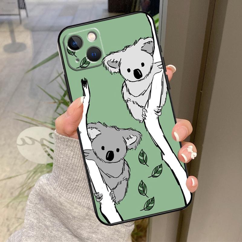 Cartoon Painting Animal Koala Case For iPhone 17 Air 16 15 14 13 11 12 Pro Max Plus 12 13 Mini 16e 17 Pro Max Back Cover