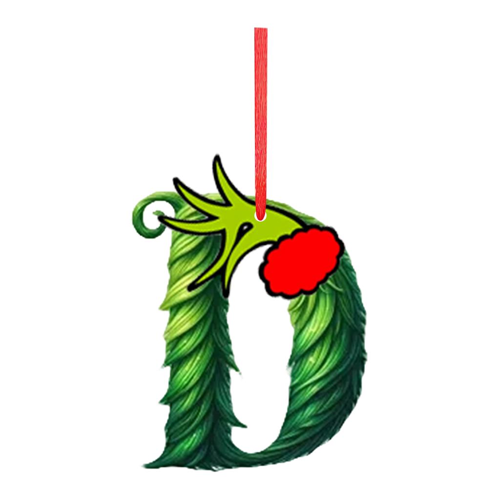 2D 26 Letter  Christmas Ornaments Acrylic Flat Christmas Tree Home Decorations Ornaments