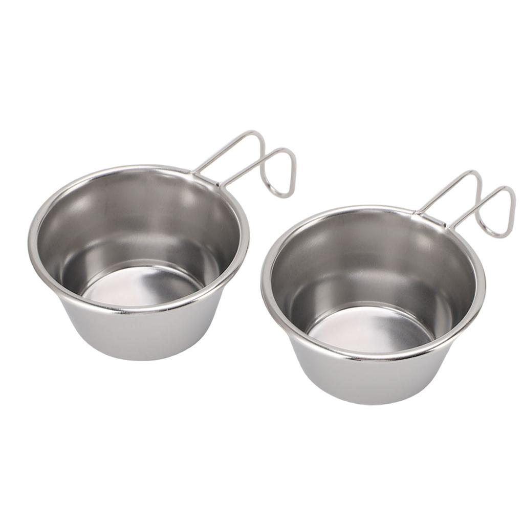 2PCS Mini Camping Cups Stainless Steel Small Stacking Cup with Handle for Outdoor Picnic Hiking