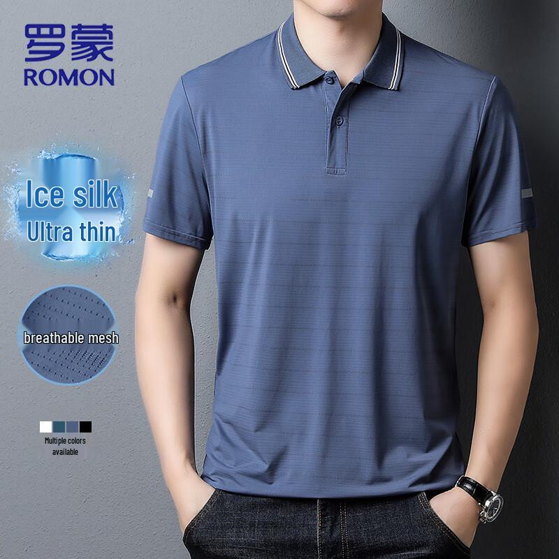 ROMON Men's Ice Silk Quick-Dry Polo Shirt