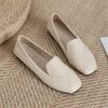Fairy Square Head Single Shoes Retro Lazy Pedal British Shoes Ins Trendy Soft Leather Soft Sole
