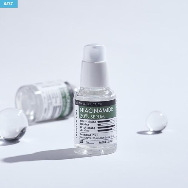 DERMA FACTORY NIACINAMIDE 20% SERUM for Brightening, Whitening, Dark Spot Care / Vegan Certified (30ml) 1EA (30ml)