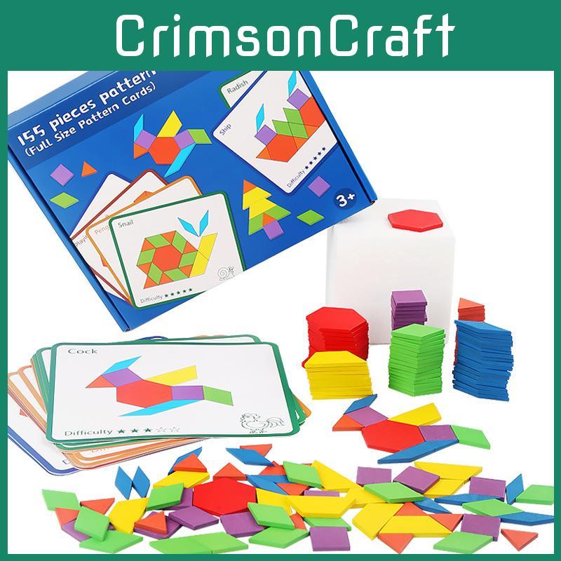 Kids Wooden 155 Piece Creative Puzzle Set With Shape And Color Cognition