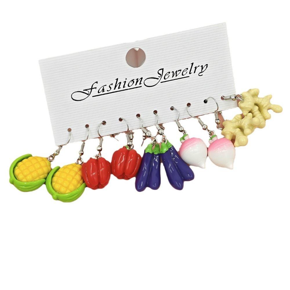 20 Paar Bunte Simulierte Gemüse Ohrringe Kürbis Mais Hängeohrringe Set Geschenk