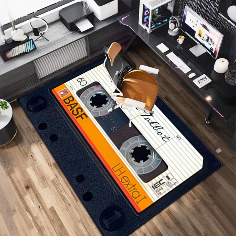 

1Pc music mixtape Printed circular carpet, home door mat, outdoor travel protection carpet A16 40x60cm( 15x23in )