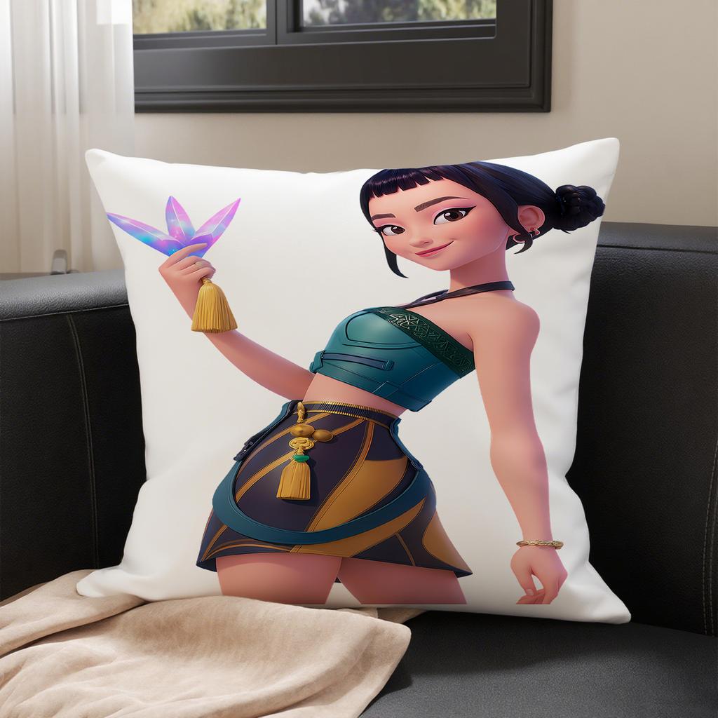 KPop Demon Hunters The fantasy world on the pillowcase: cartoon characters and cute pet patterns, fashion home decoration
