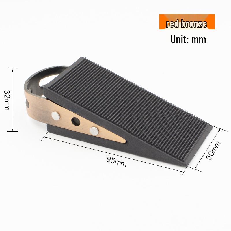 Non-slip Rubber Wood and Stainless Steel Door Stopper for Glass and Thick Doors