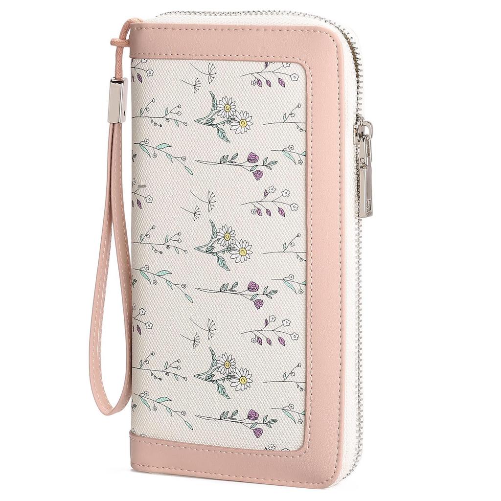 RFID-diebstahlsichere Damenbrieftasche aus PU-Leder, großes Fassungsvermögen, lang und elegant mit mehreren Kartenfächern.