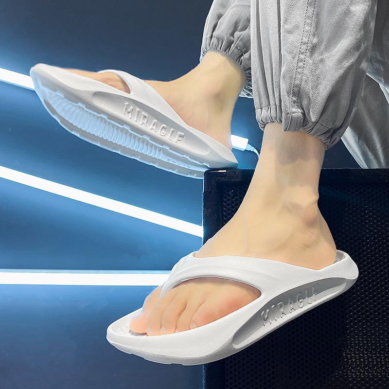 One pedal summer Amazon export EVA thick bottom stepping on shit feeling flip-flops home couple slippers lip-flop