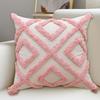 Valentine's Day Throw Pillow Cover 18" X 18" 3D Embroidered Soft Tufted Pink Pillowcase Plush Faux Fur Pillow Cover