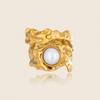Xia Ling High-End Pearl Open Ring In 18k Titanium Steel for Women
