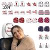 Soft Polyester Seat Cushion 2Pcs Christmas Car Headrest Covers, Elastic Holiday Printed Head Rest Cover, Vehicle Interior Styling Funny Auto