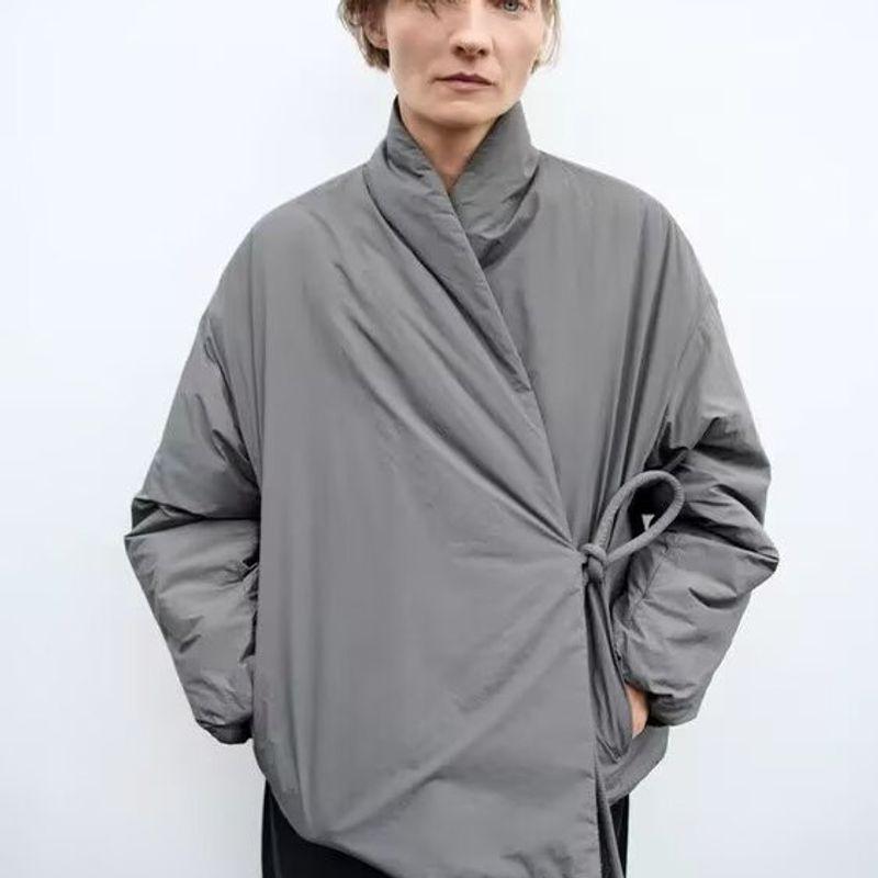 and Winter New Arrivals Women's Clothing Zr European and American Style Fashionable and Simple Three-Color Kimono-Style Long-Sleeved Jacket 0518047