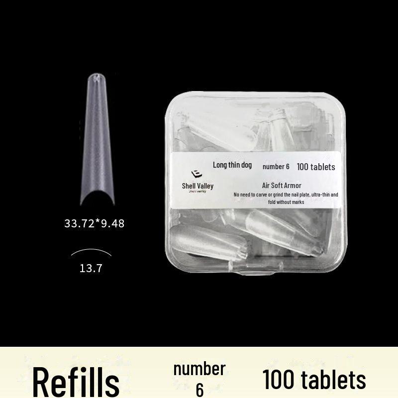 Super Long Fine Dog Nail Art Tips - No Grind, Full Code Fold, No Trace, Quick Apply Replacement for Nail Art Shops