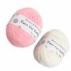 2 Rolls Tufting Yarn Milky White Pink 0.2in Wide Elastic Shrink Resistant Cotton Carpet Knitting Yarn for Handicraft DIY