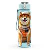 1PC Shiba Inu Dog Print 750ml Color Plastic Sports Water Bottle Leakproof Flip Straw Lid Suitable for Sports Office Home Use
