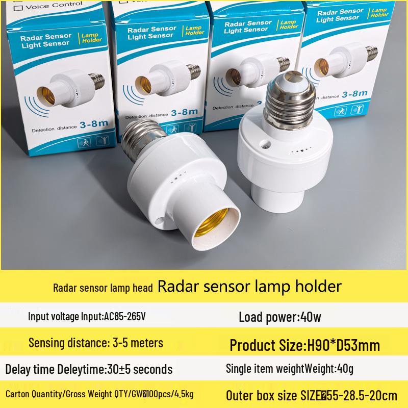 Remote-Control Infrared Sensor Lamp Holder with Sound and Light Activation