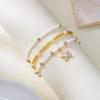Fashionable Natural Shell Pearls Elastic Jewelry Triple Wear Neck Chain Wrist Ankle Decoration Coastal Styles Use