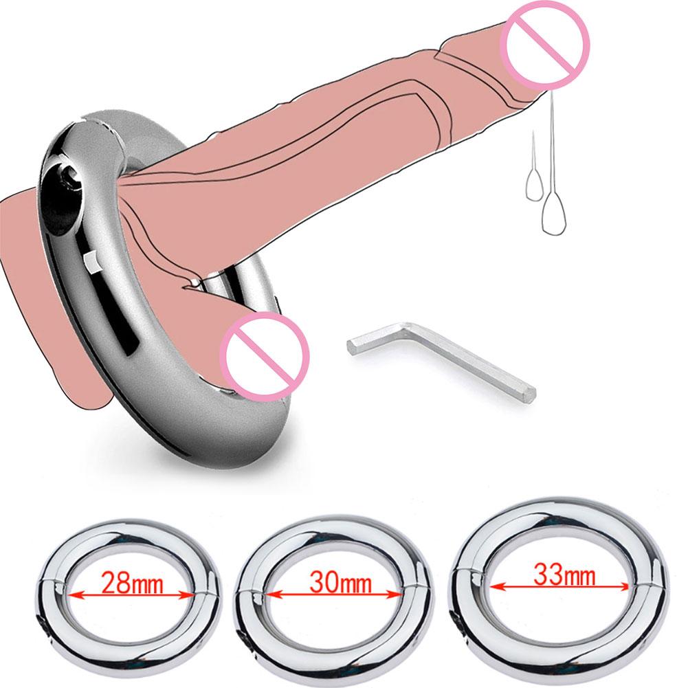 Kroužek na penis Protahovač varlat Zpoždění výdrže Kovový kroužek na penis Erotický sexshop Kroužky pro omezení šourku Sexuální hračky pro muže