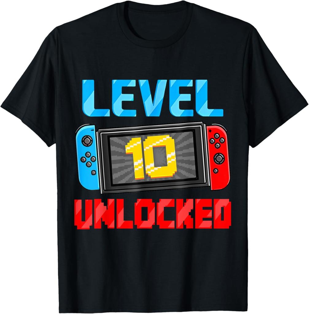 Level 10 Unlocked Legendary Gamer Birthday Fun Unisex T-Shirt