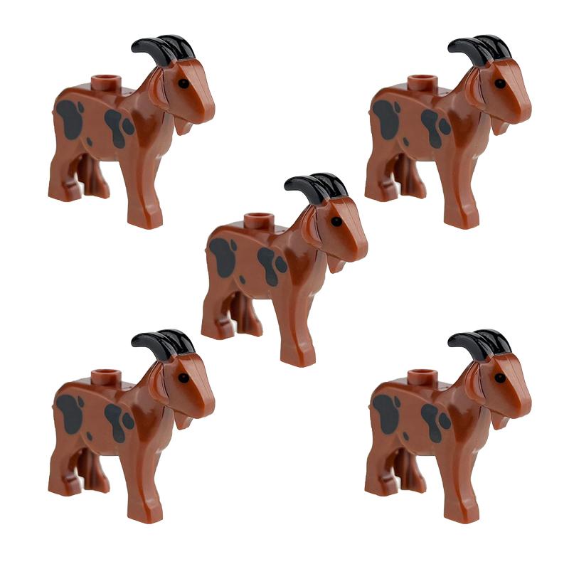 Bausteine Tiere Ziege Schaf Geflügel Rind Vieh Geflügel Küken Bauernhof Haustier Gans Vogel Zubehör Kinder Spielzeug Geschenk natürlich 5 Stück