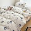 Class A Maternal Infant Grade Washed Cotton Linen 4-Pcs Set Double-Layer Yarn Quilt Cover Dormitory Bed Sheet 3-Pcs Set Household Bedding
