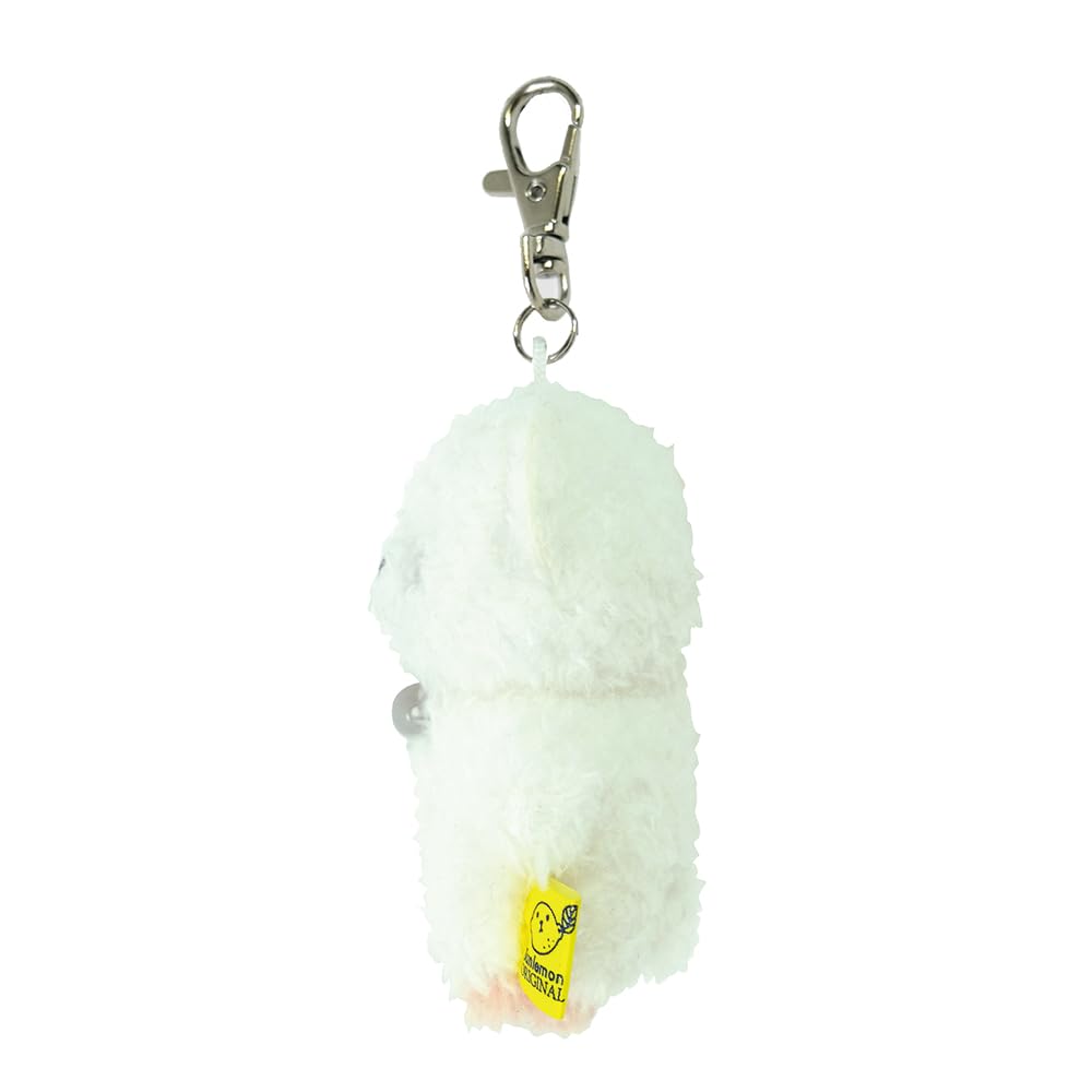 SunLemon Fluffy Watton Keychain Dog White 8 X 4 X Bag Charm Keychain Animal Plush Toy Cute 13.5cm P-1813
