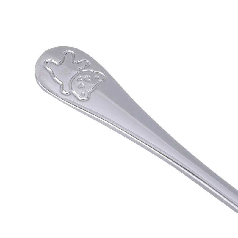 Stainless Steel Cartoon Bear Children Portable Tableware Tea Spoon Durable Cutlery Gift for Family Camping Picnic