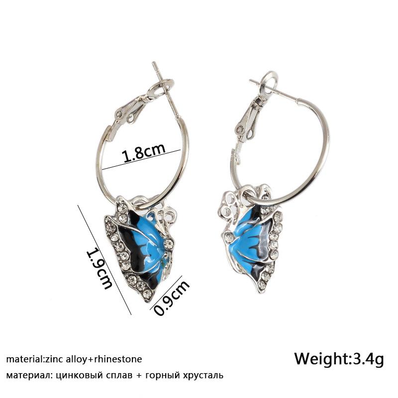 New Blue Color Geometric Earrings for Women Bohemian Flower Butterfly Pendants Female Dangle Earrings 2024 aretes de mujer