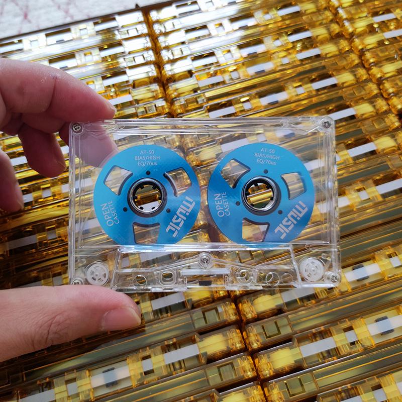 

Двухсторонняя металлическая кассета с маленьким отверстием, ретро-пустая аудиокассета, катушечные кассеты ручной работы