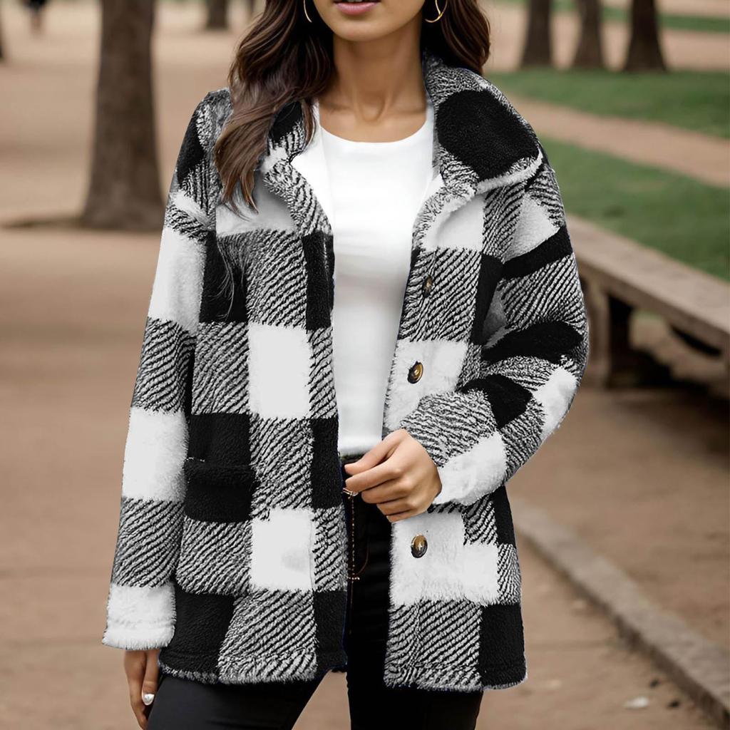 Women's Solid Color Thick Long  Sleeve Fashion Coat Jacket