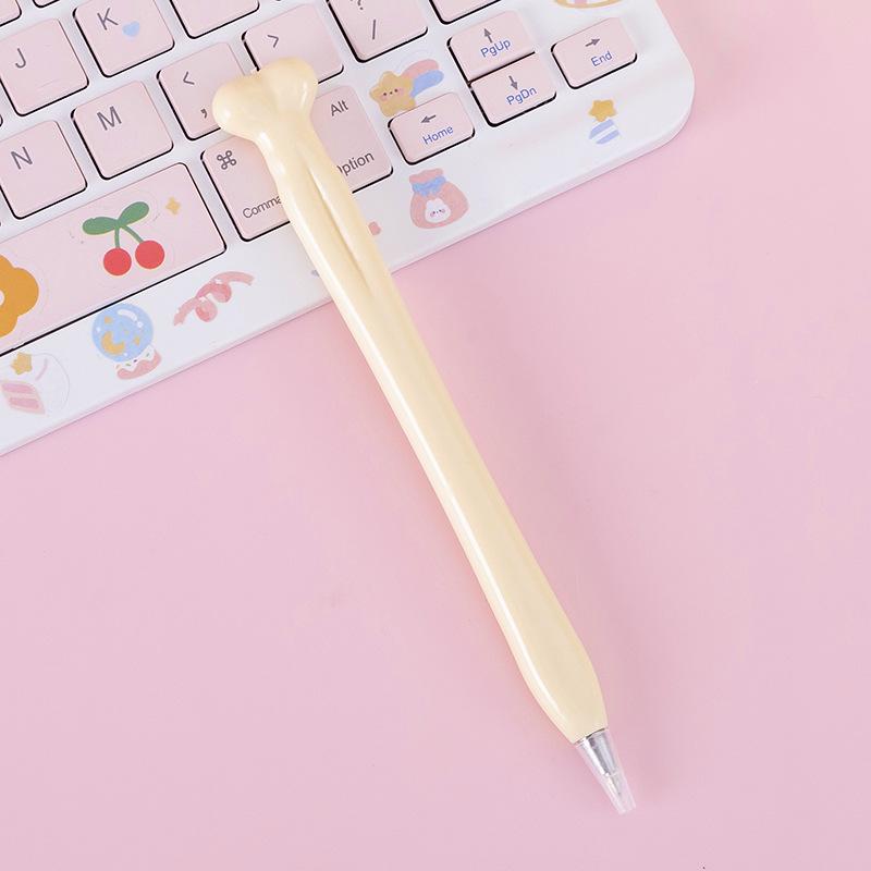 Bone Shaped Novelty Ballpoint Pen - Black Ink Signature Prank Stationery