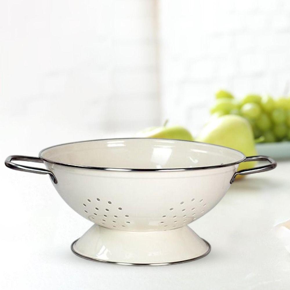 Self Draining Fruit Drain Basket Carbon Steel Vegetable Strainer Countertop