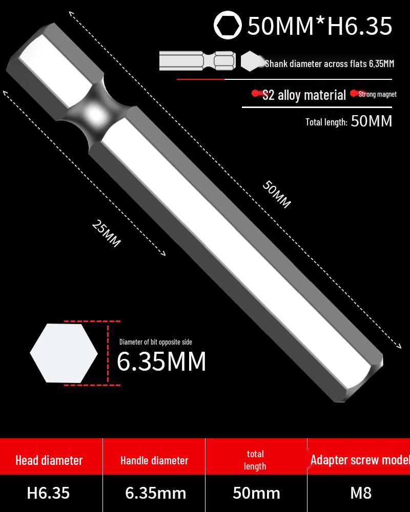 Hexagonal Screwdriver Bit Extension for Electric and Air Screwdrivers